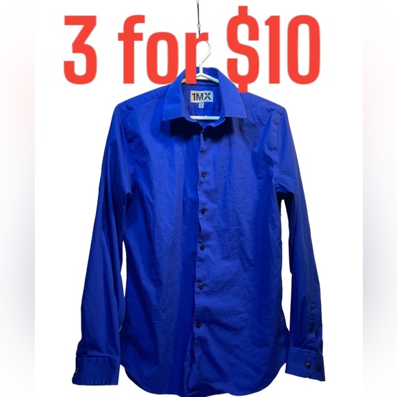 1MX EXPRESS Other - 1MX EXPRESS Men’s Size Medium Blue Fitted Dress Shirt 3 for $10